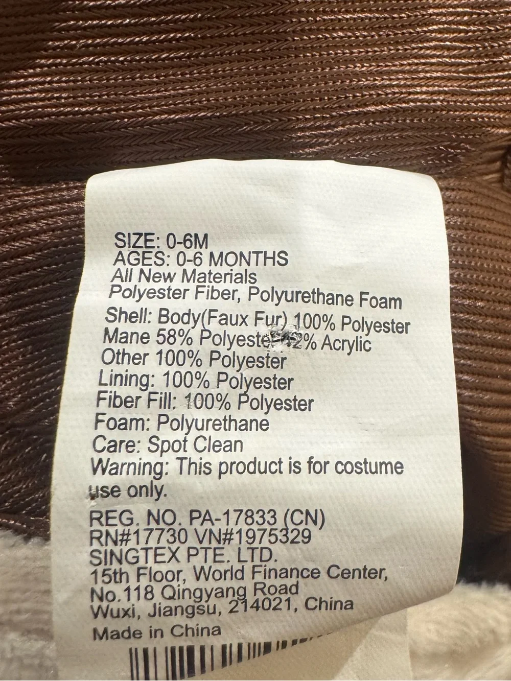Target Infant Monkey Halloween Costume 0-6 Months Brown Fuzzy Hooded Outfit